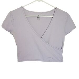 1251 * PacSun Me to We Cross Front Crop Top Light Purple Size M